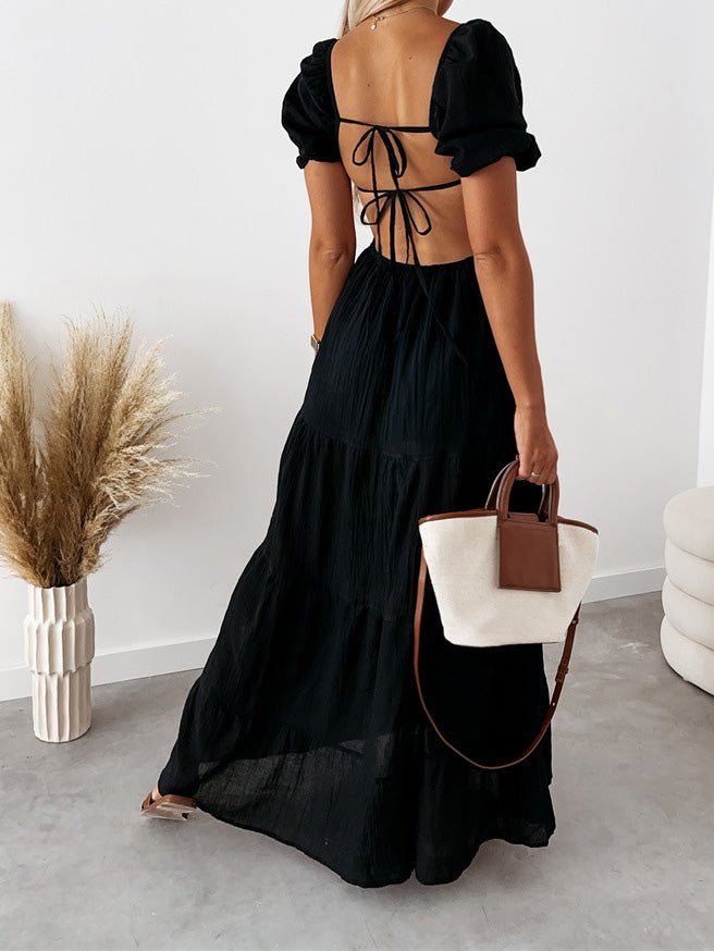 Heidi-Mode | Frauen Kleider Kurze Ärmel Off Shoulder Träger Kleid