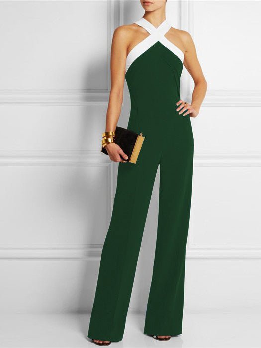 Heidi-Mode | Frauen Jumpsuits Crossover Bare Back Ärmellos Jumpsuit