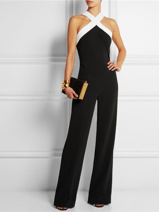Heidi-Mode | Frauen Jumpsuits Crossover Bare Back Ärmellos Jumpsuit