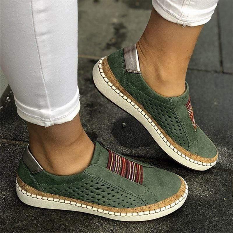 Heidi-Mode | Damen Atmungsaktive Slip-On Hallux Schuhe