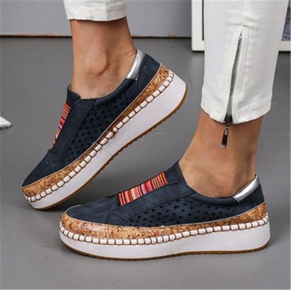 Heidi-Mode | Damen Atmungsaktive Slip-On Hallux Schuhe