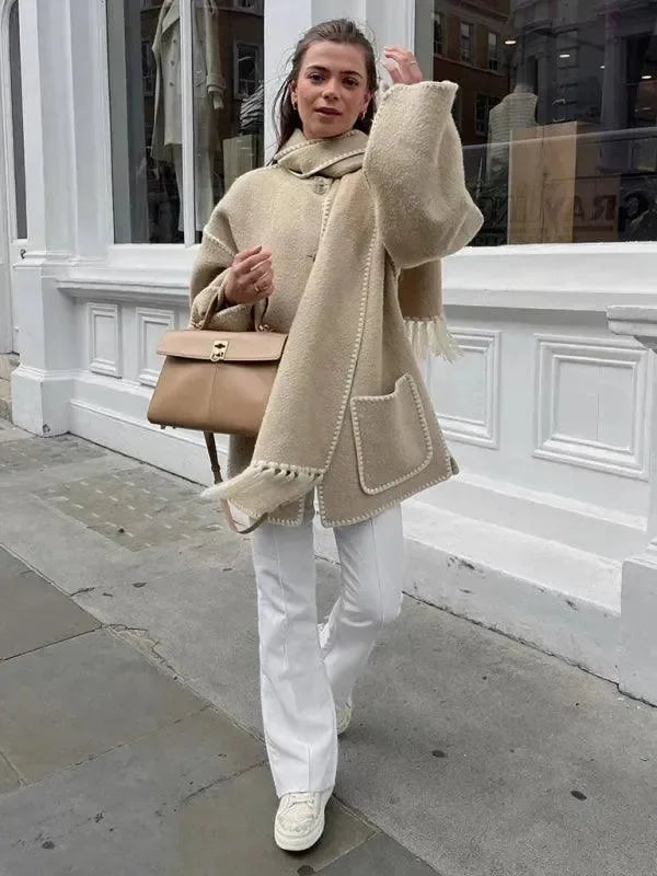 Heidi-Mode | Wollener Schal-Mantel für Frauen