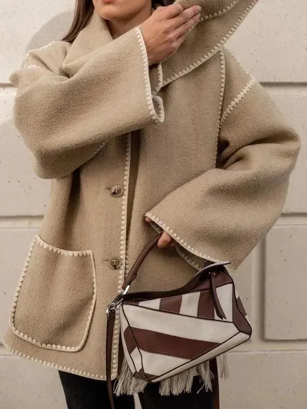 Heidi-Mode | Wollener Schal-Mantel für Frauen