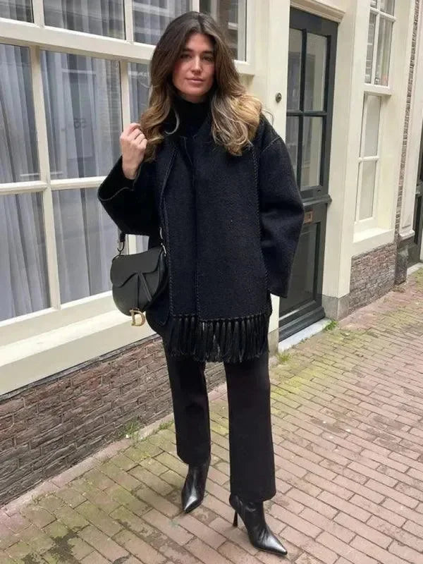 Heidi-Mode | Wollener Schal-Mantel für Frauen