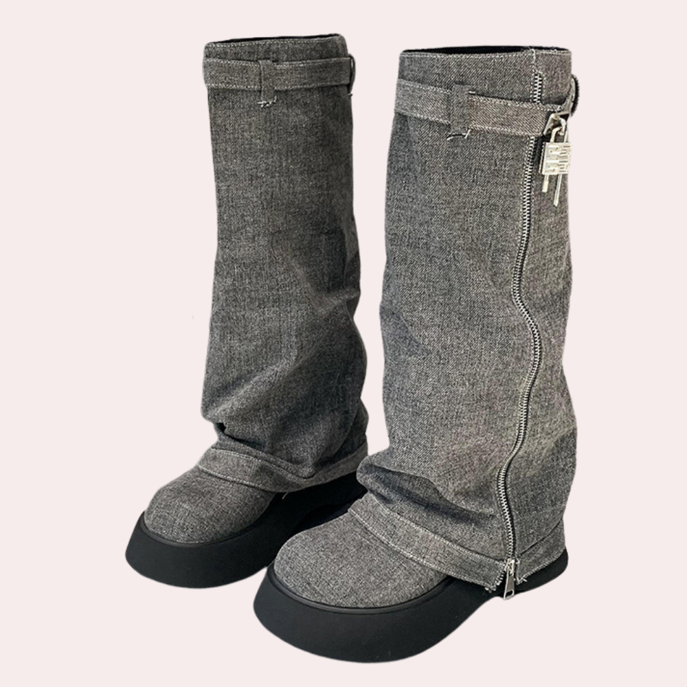 Heidi-Mode | Moderne Jeans Stiefel für Damen Stil und Komfort!