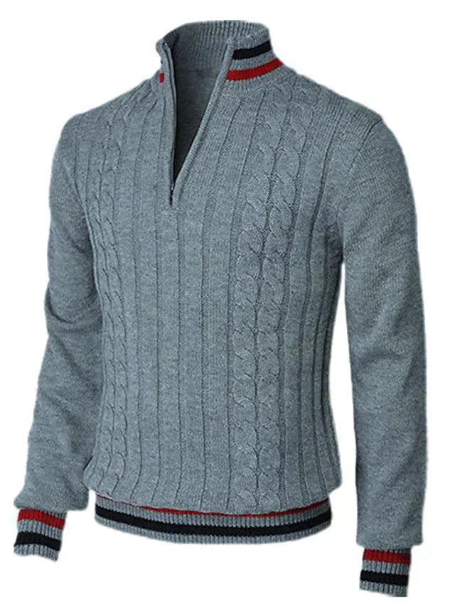 Heidi-Mode Stylischer Zip Up Herren Pullover