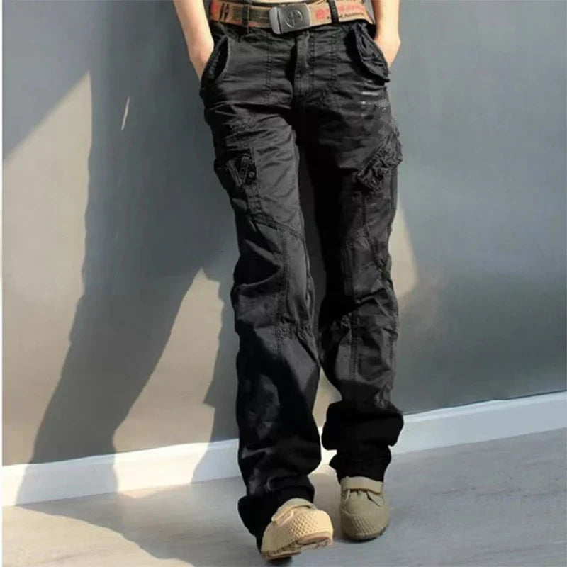Heidi-Mode | Damen Niedrig Geschnittene Cargo-Hosen Lässig Trendy