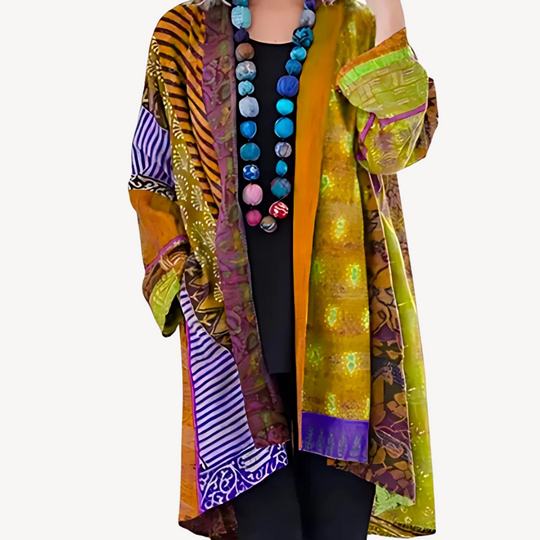 Heidi-Mode | Gemusterter Kimono-Cardigan für Frauen