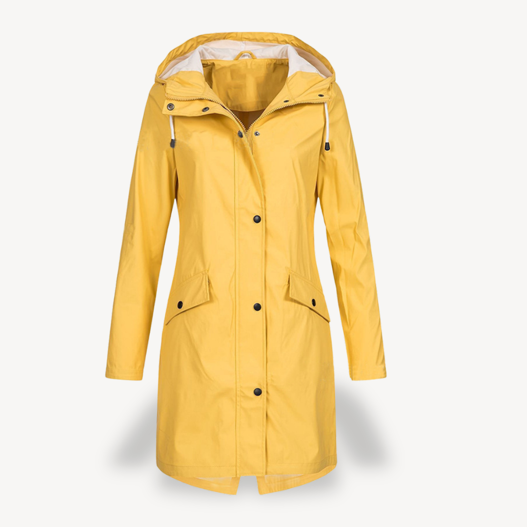 Heidi-Mode | Damen Wasserdichter Hooded Regenmantel