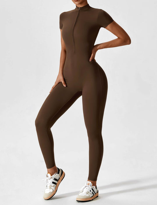Heidi-Mode - Lange Ärmel/Kurze Ärmel Reißverschluss Jumpsuit für Frauen