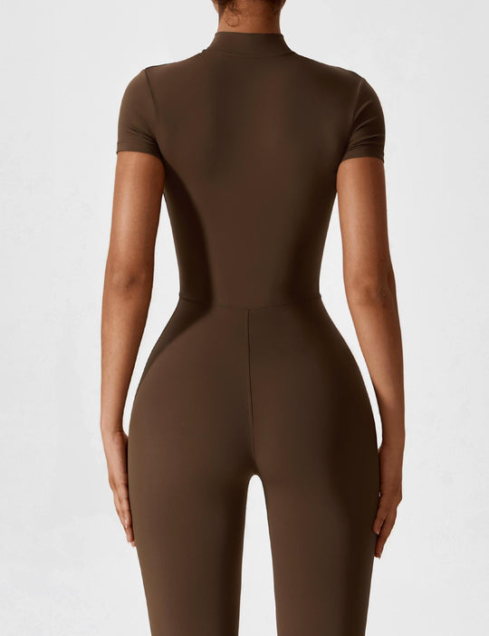 Heidi-Mode - Lange Ärmel/Kurze Ärmel Reißverschluss Jumpsuit für Frauen
