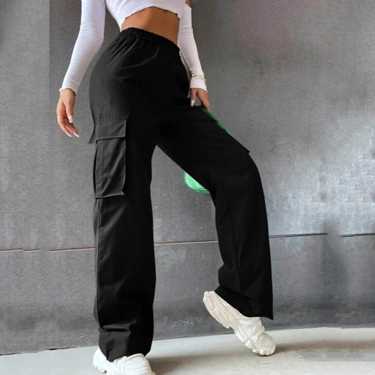 Heidi-Mode | Herbst Damen Hoch Geschnittene Cargo-Hosen