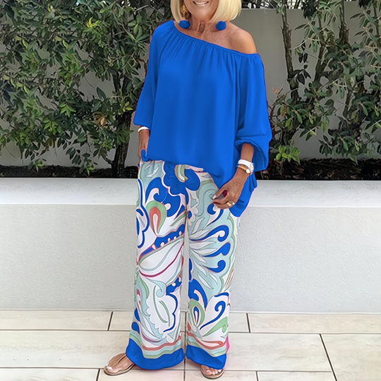 Heidi-Mode | Off Shoulder Shirt und Hosen Set