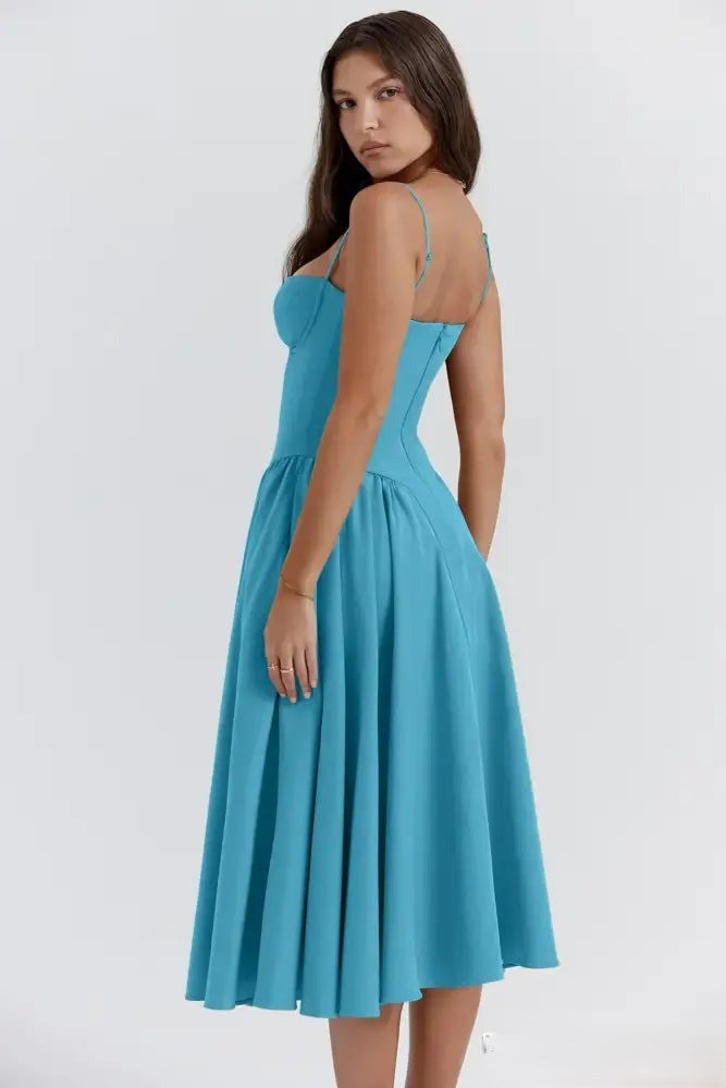 Heidi-Mode | Korsett Midikleid mit Ärmeln Attraktive Passform