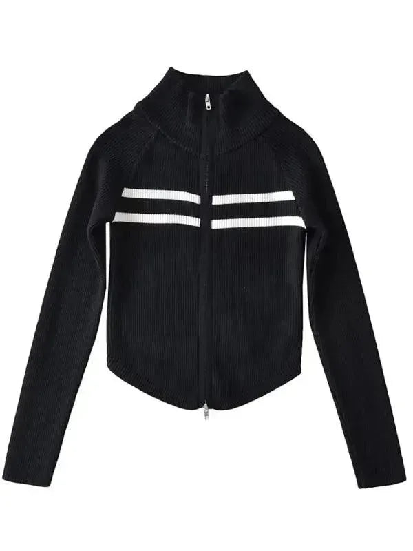 Heidi-Mode | Gestreifter Strickjacke Pullover