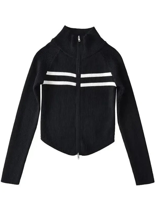 Heidi-Mode | Gestreifter Strickjacke Pullover