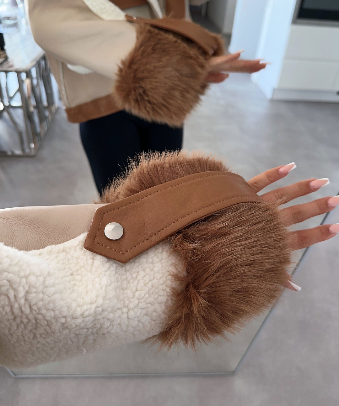 Heidi-Mode | Kunstlederjacke Beige