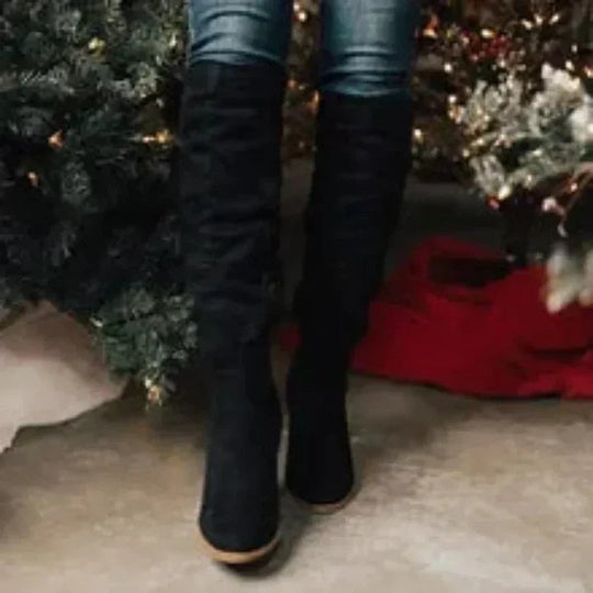 Heidi-Mode | Wildleder Over-the-Knee Stiefel - Ideal für Herbst/Winter