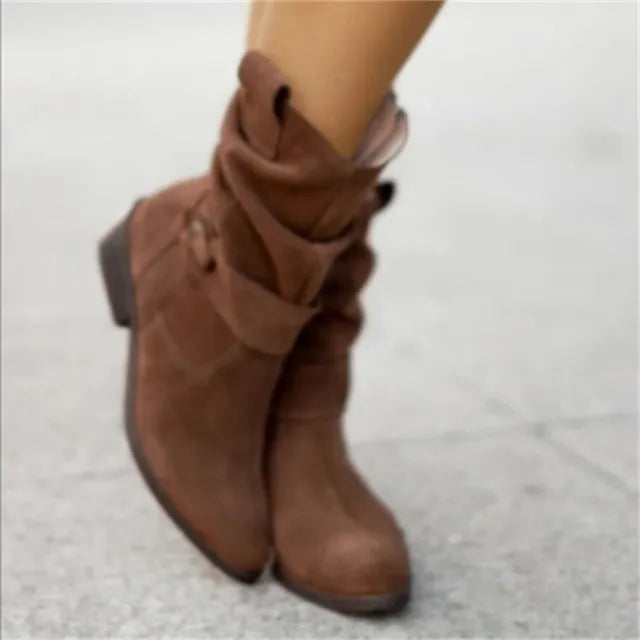 Claire | Wildlederstiefel mit niedrigem Absatz