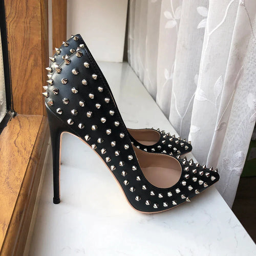 Iris | Silberne Spikes Stiletto Heels