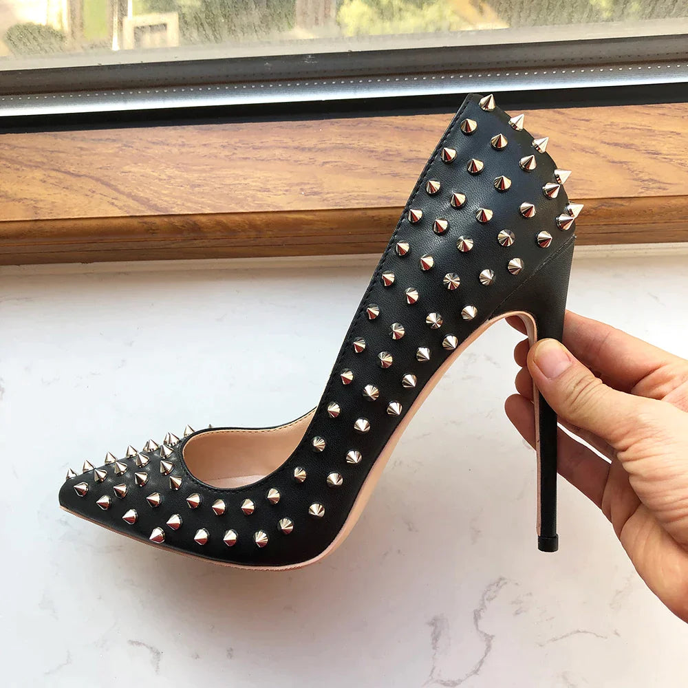 Iris | Silberne Spikes Stiletto Heels